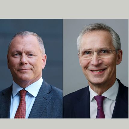 Finansminister Jens Stoltenberg og «oljefondssjef» Nicolai Tangen.