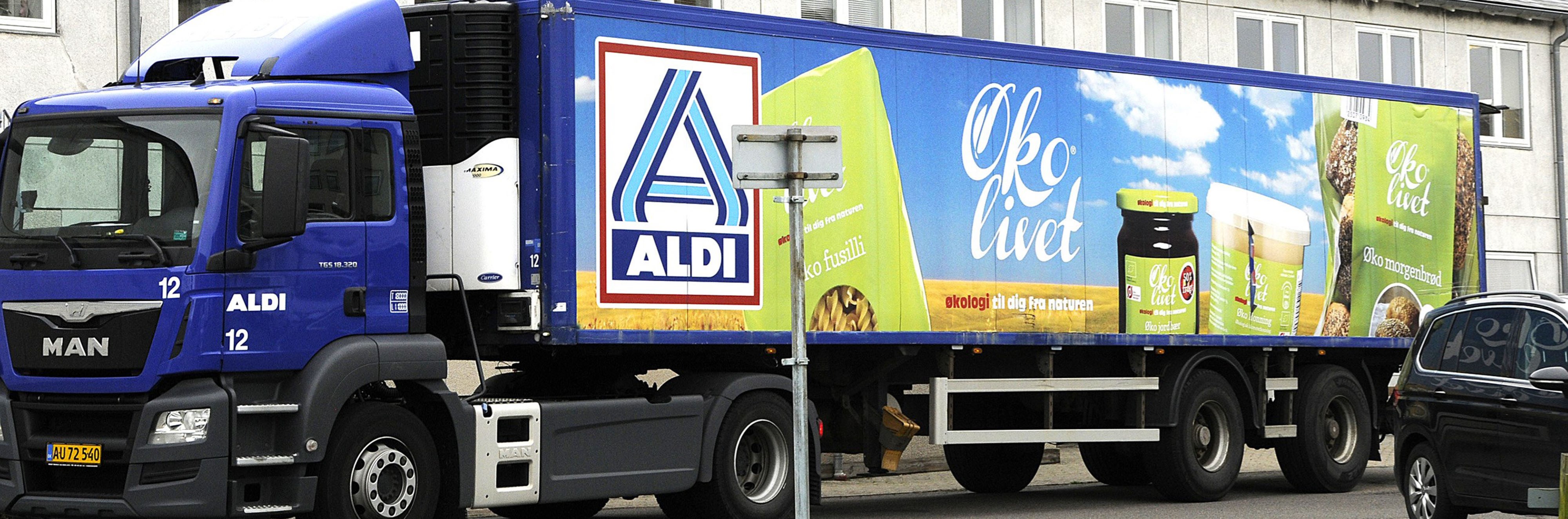 Danish Aldi truck. Illustration