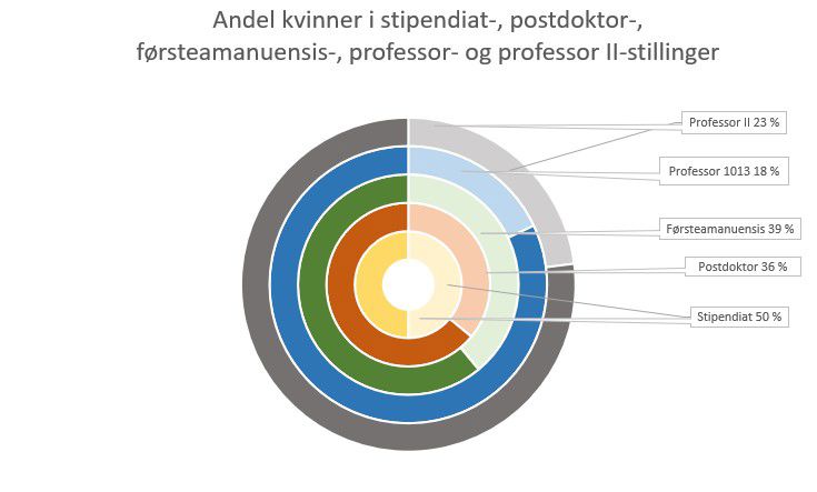 kvinner i vitenskapelige stillinger ved NHH. Illustrasjon