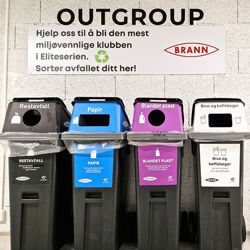Recyling bins at Brann stadium