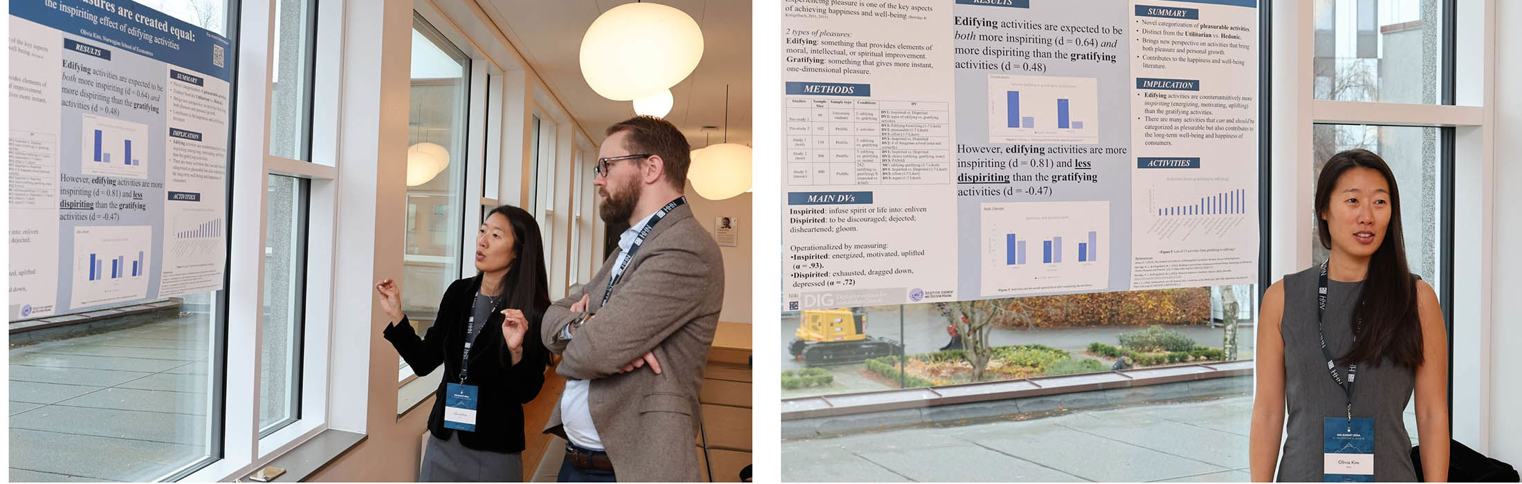 Collage of Olivia Kim at  poster session