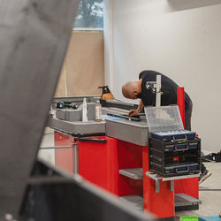 Matmissionen Öebro being set up. Photo: Axfood press photo