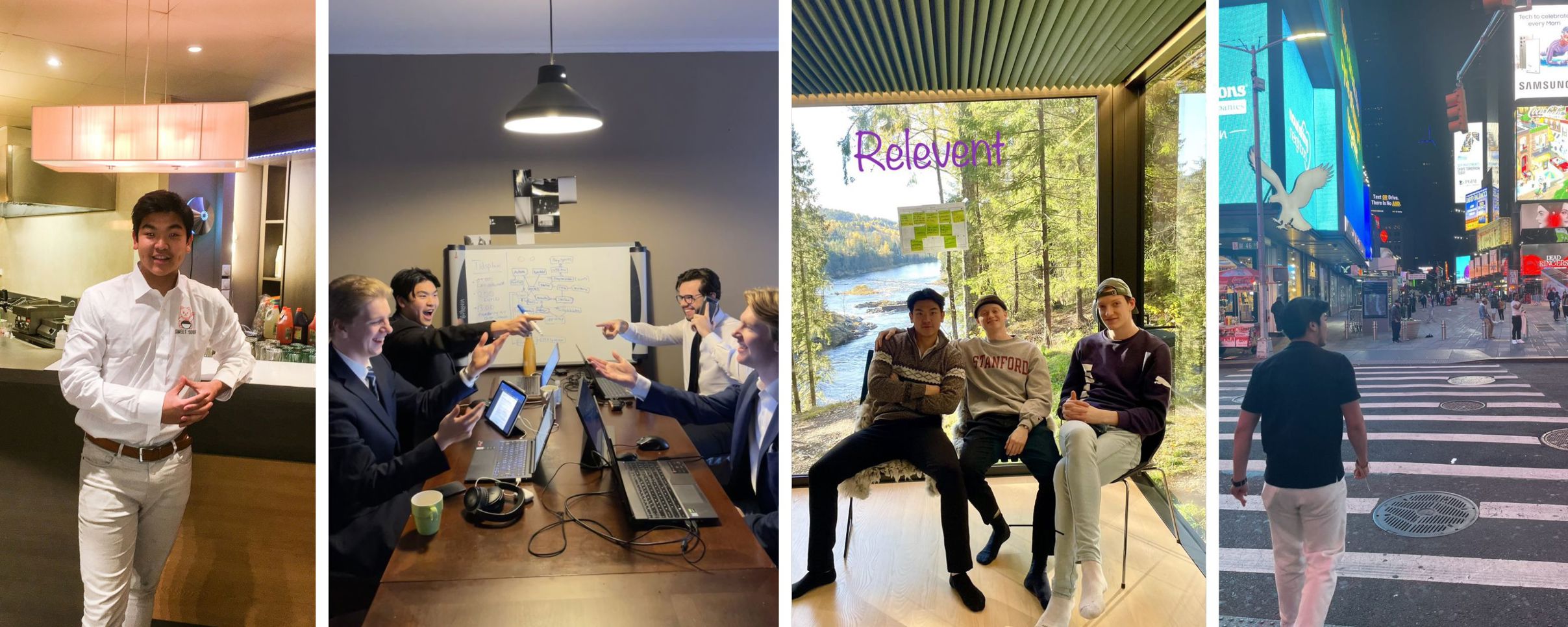 Bildet til venstre er fra tiden da Erik Tien Huynh drev en av Porsgrunns mest populære restauranter. De andre bildene viser glimt fra hverdagen hans, bla. utveksling til Cincinnati i Ohio. Foto: privat 