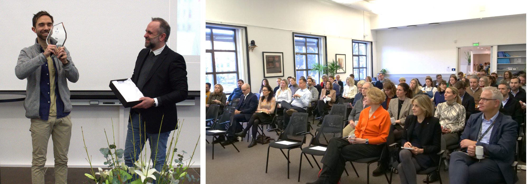 Bram Timmermans with award winners in Tise at the Norwegian Innovation Index event 