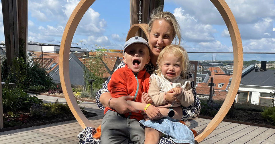 Ingrid Lehne med familie