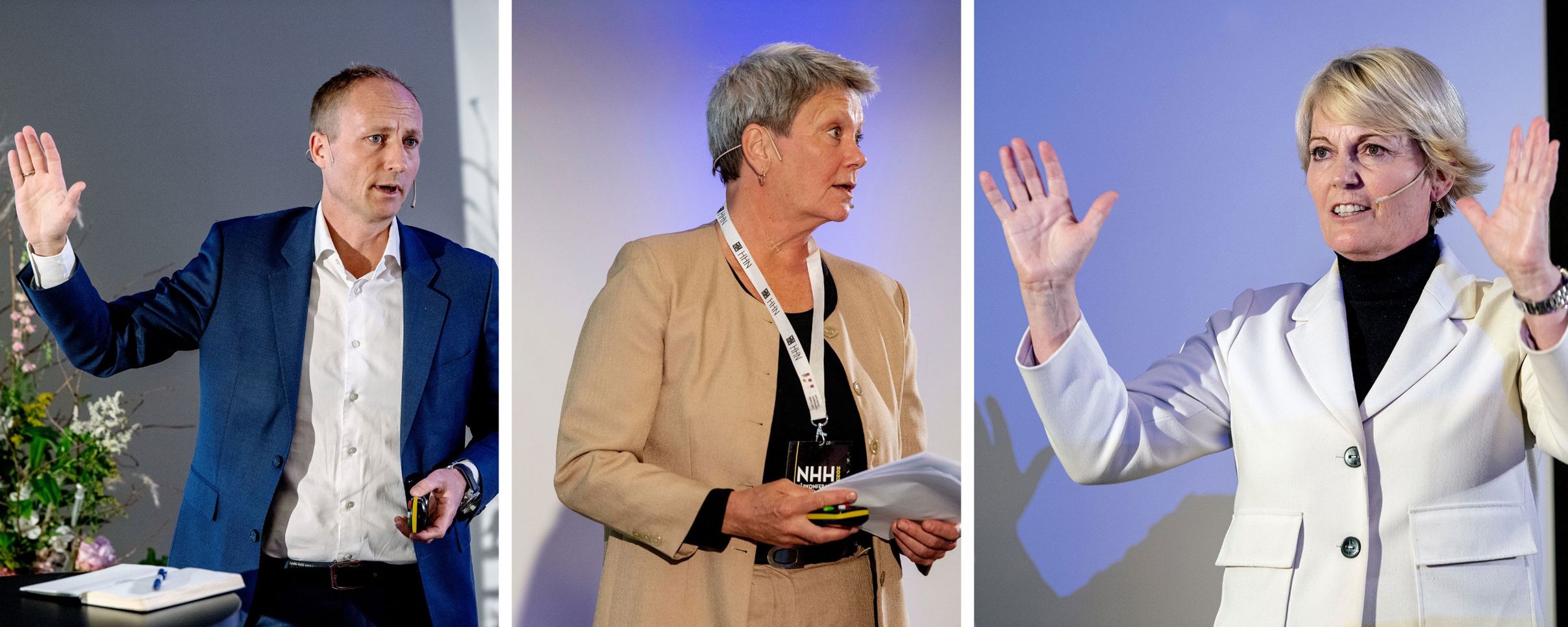 F.v.: Seniorpartner Frithjof N. Lund i McKinsey, PST-sjef Beate Gangås og kringkastingssjef Vibeke Fürst Haugen i NRK. 