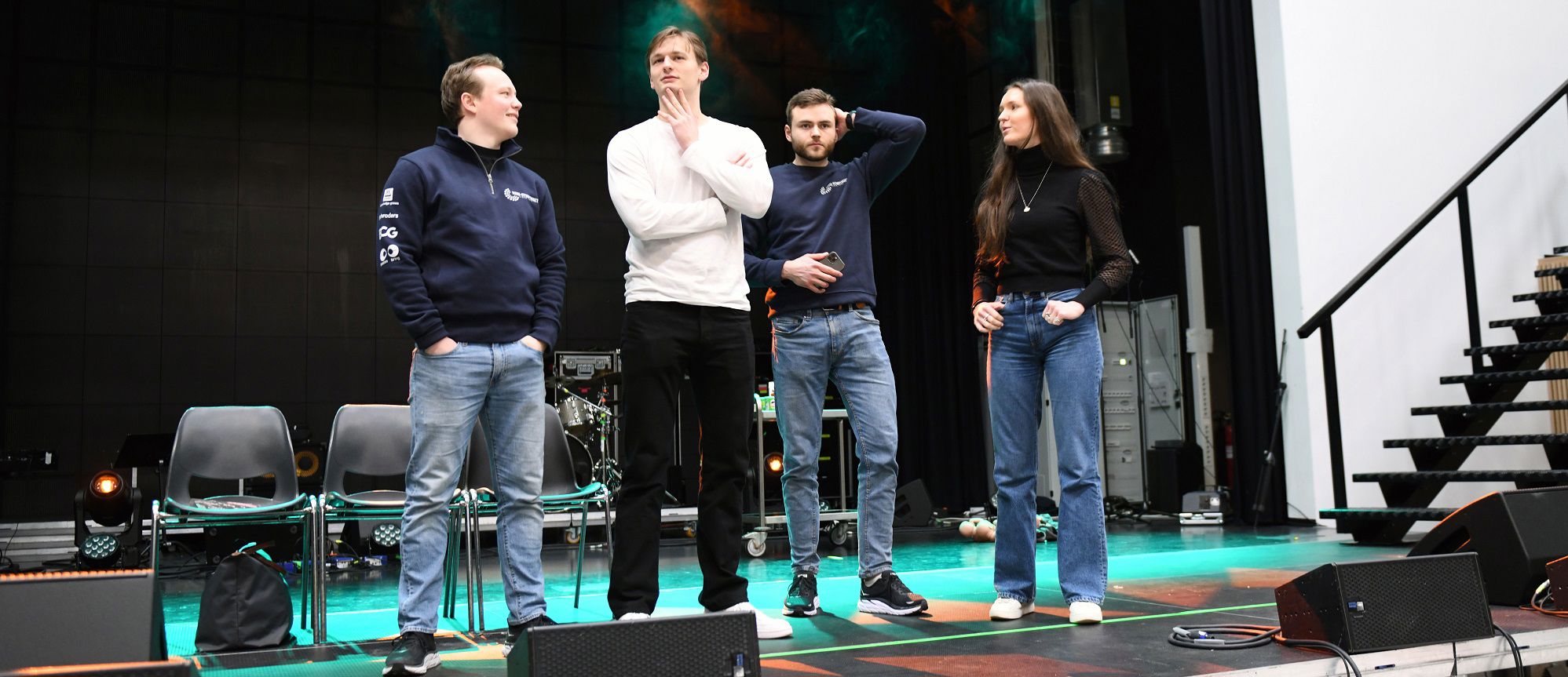 Styreleder Aleksander Stabell Eriksen, programansvarlig Harald Sollohub Stensaker,  arrangementsansvarlig Julie von Krogh og økonomiansvarlig Espen Møller Pettersen. 