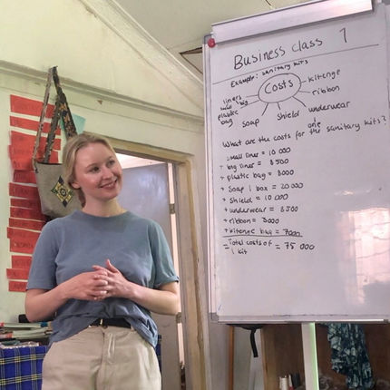 ‘We mostly teach them general knowledge about health, business and English. Many of them have started or want to start their own business, so I taught them about and developed exercises in sales and negotiations,’ says Susanne Lea. Private photo