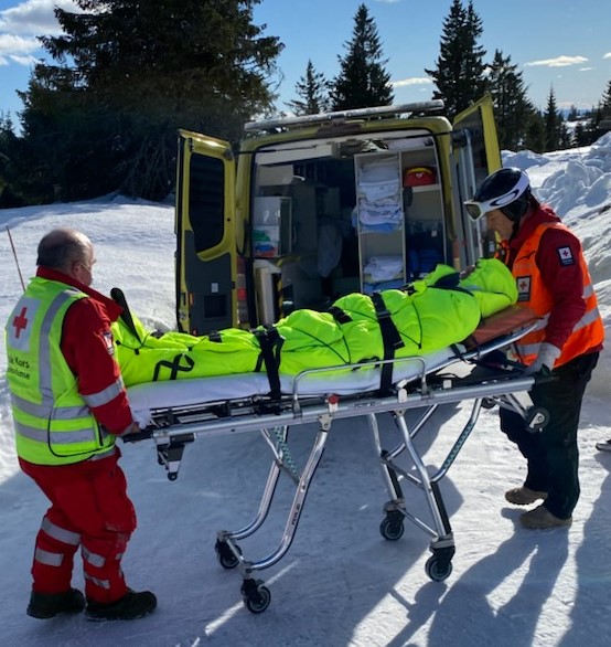 Redningsøvelse med isolasjonspose fra Thermosaver. Foto Thermosaver