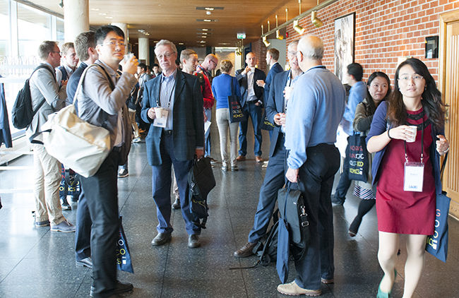 The conference participants getting ready.