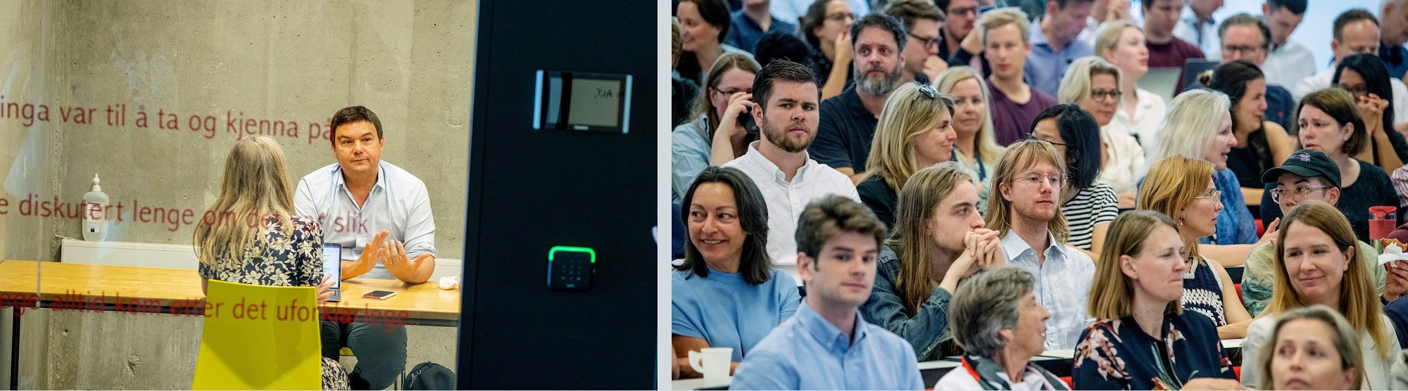 A number of journalists interviewed Piketty after the lecture.