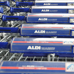 Aldi shopping carts. Illustration