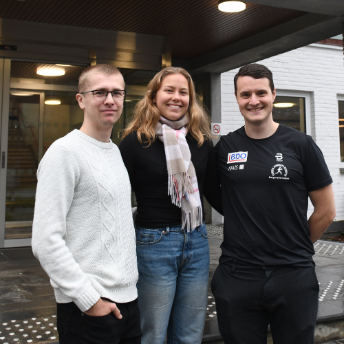  I tillegg til det faglige, er det flust av studentorganisasjoner å bli med i ved NHH. Svein-Ivar Ånesland fra Son, utenfor Oslo (21), Camilla Årsheim fra Bergen (21) og Torstein Bolstad Blikra fra Førde (26), er alle med i løpegruppen, Stafettkomiteen. 