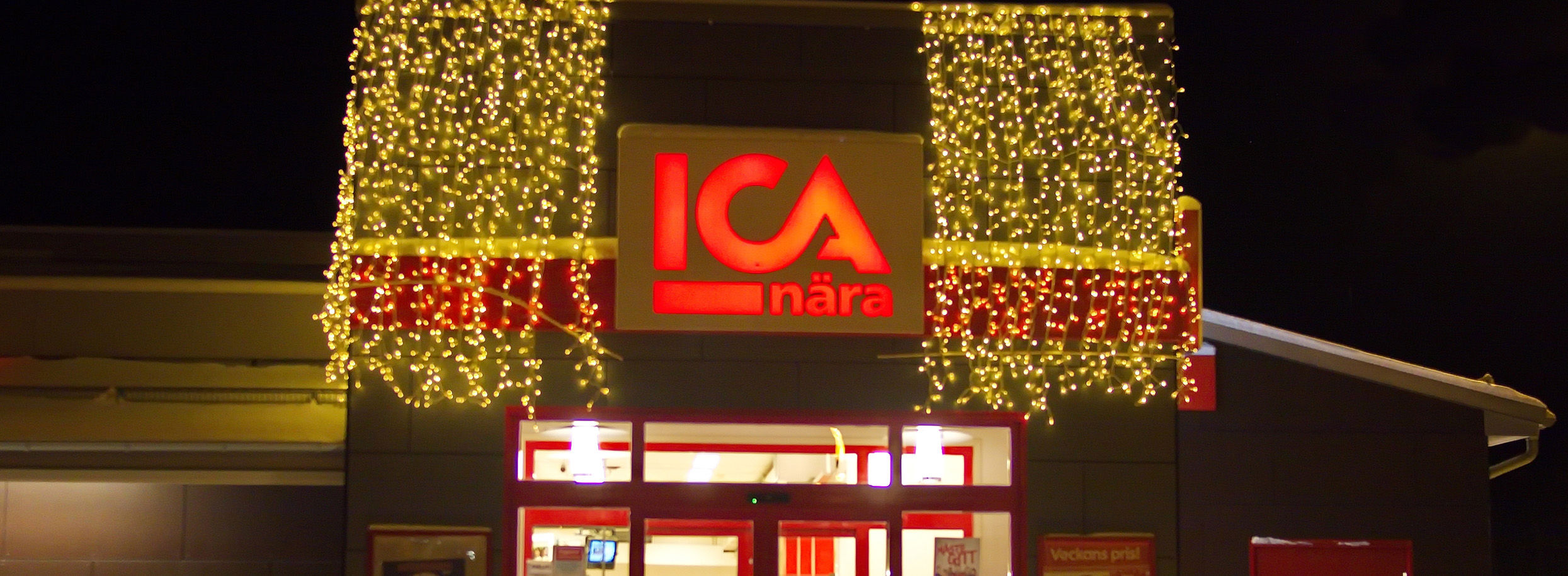 Christmas decorated ICA store