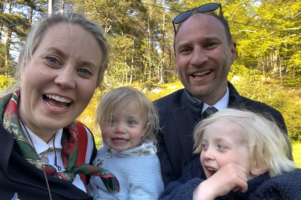 Ingrid Lehne med familie