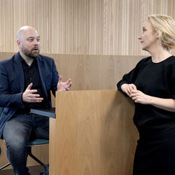 Monica Rydland, NHH og Harald Engesæth, AFF. (Foto: Helge Skodvin)