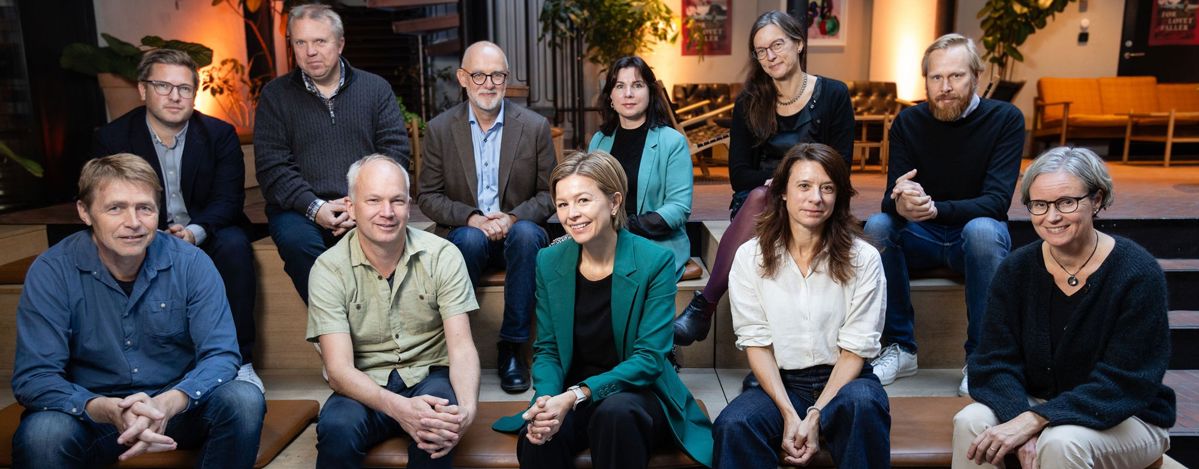 Climate Council 2026 and the secretariat from the Norwegian Climate Foundation. Top row, from left: Lars-Henrik Paarup Michelsen (Norwegian Climate Foundation), Vebjørn Bakken (UiO), Anders Bjartnes (Norwegian Climate Foundation), Kirsten Øystese (Norwegian Climate Foundation), Vigdis Vandvik (UiB), and Erlend A. T. Hermansen (CICERO). Bottom row, from left: Knut Einar Rosendahl (NMBU), Magnus Korpås (NTNU), Tine Uberg Nærland (IFE), Siv Skard (NHH), and Hanne Lerche Raadal (NMBU and NORSUS). Photo: Heidi Dokter.