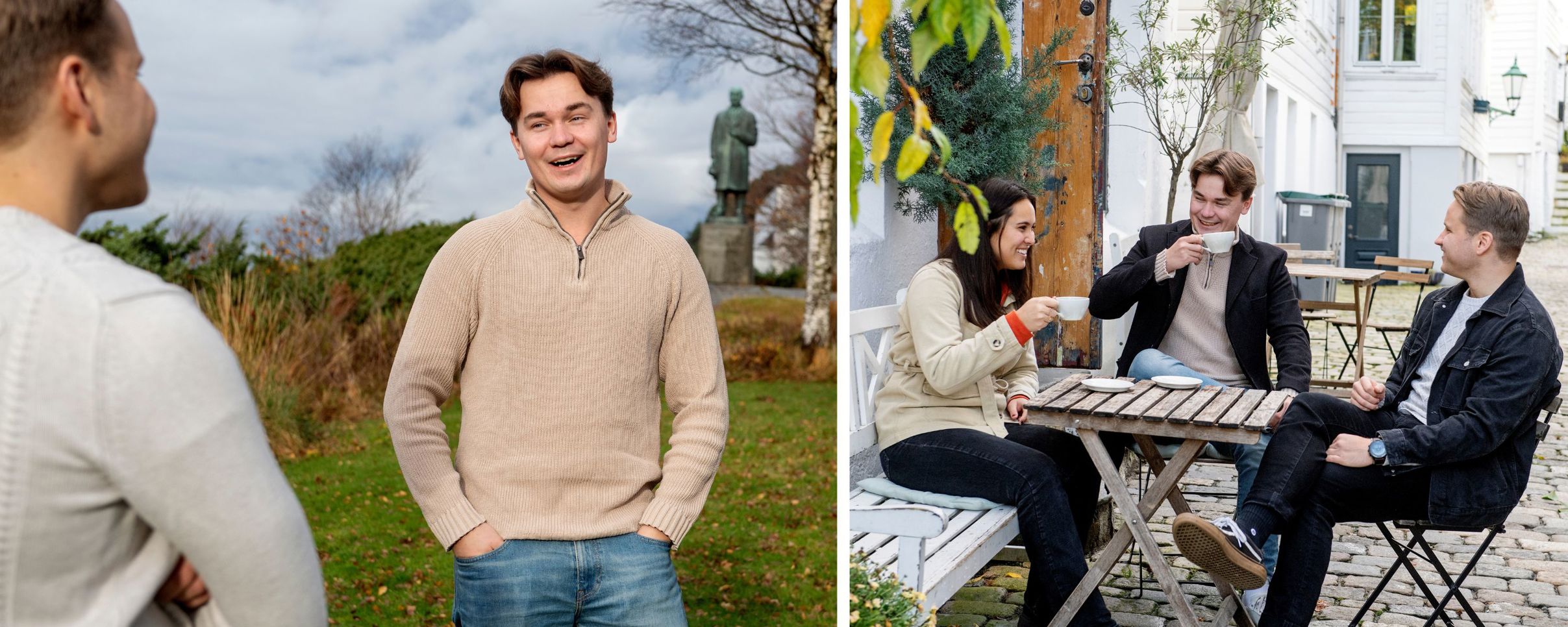 F.v. Den internasjonale studentambassadøren Mikko Juhani Lantto og Otto Elvebø Beckmann (23) fra Horten. 