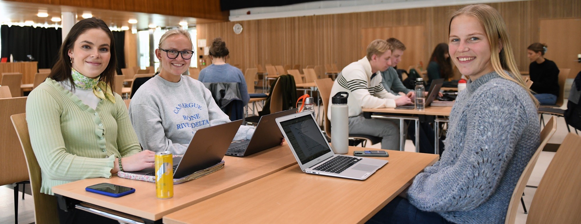 Bachelorstudentene Regine Kallmyr fra Bergen, Henriette Bø fra Kristiansand og Astrid Bohne _hallvard lyssand