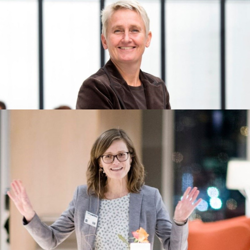 Førsteamanuensis Jøril Mæland og professor Karin Thorburn, begge fra institutt for finans på NHH. 