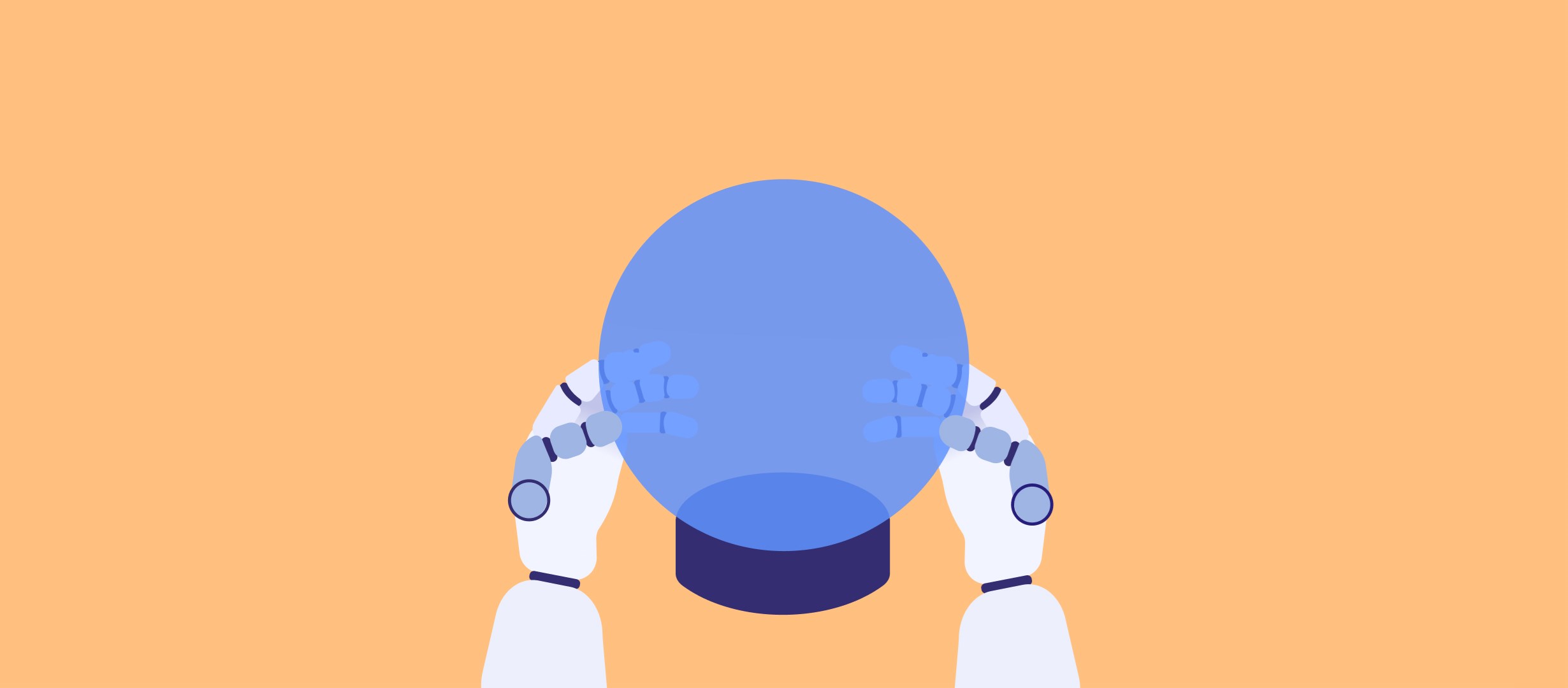 Robot holding a crystal ball