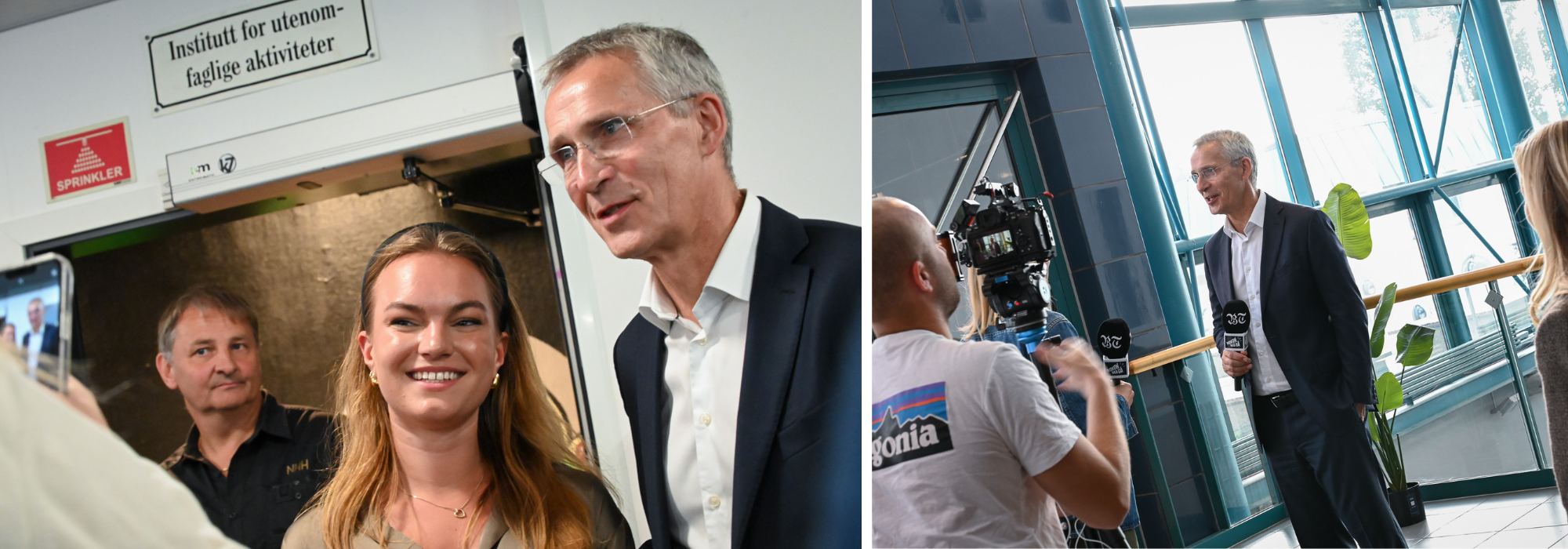 Jens Stoltenberg wuth student