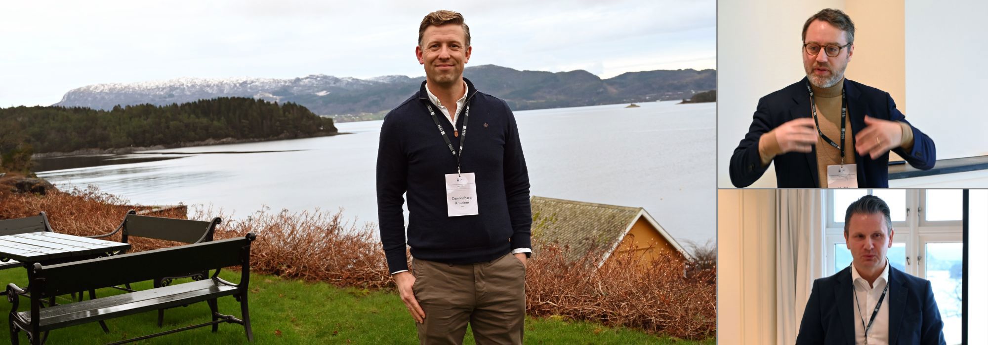 Fotomontasje med Dan-Richard Knudsen, Jørn Juliussen (PwC), Trygve Falck (Equinor) og Martin Carlsson-Wall (Handelshøgskolan i Stockholm)
