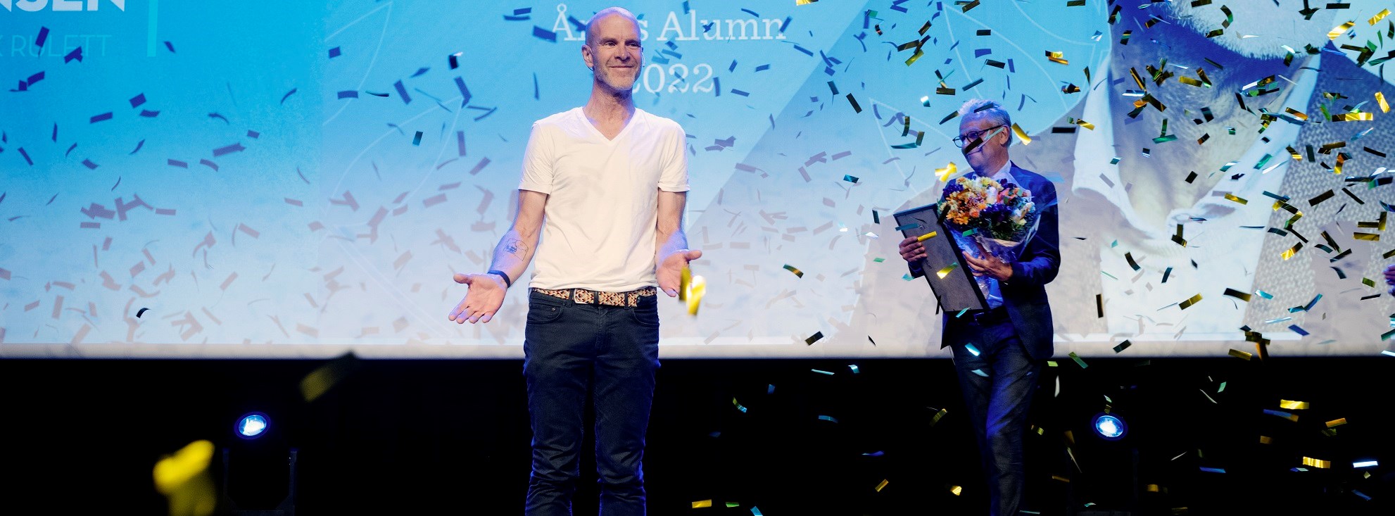 Lars Erik Lund, Veidekke's Executive Vice President for Strategy and Sustainability, is NHH Alumni of the Year. ‘I’m simply speechless, which is quite unlike me,’ says Lars Erik Lund. Photo: Siv Dolmen