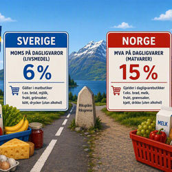 AI image of grocery VAT in Sweden and Norway