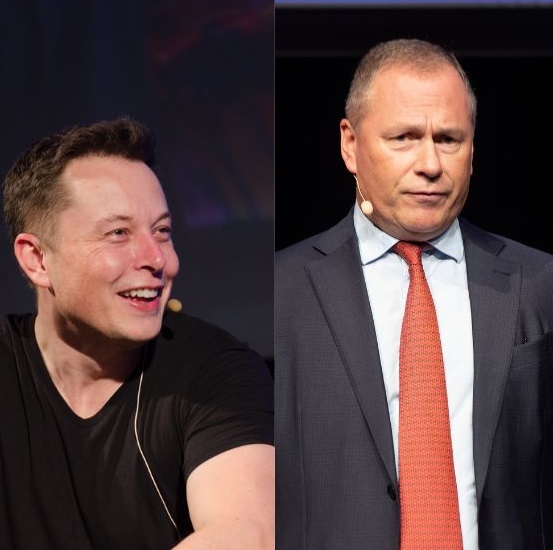 Elon Musk (flickr, Heisenberg Media) og Nicolai Tangen (Helge Skodvin)
