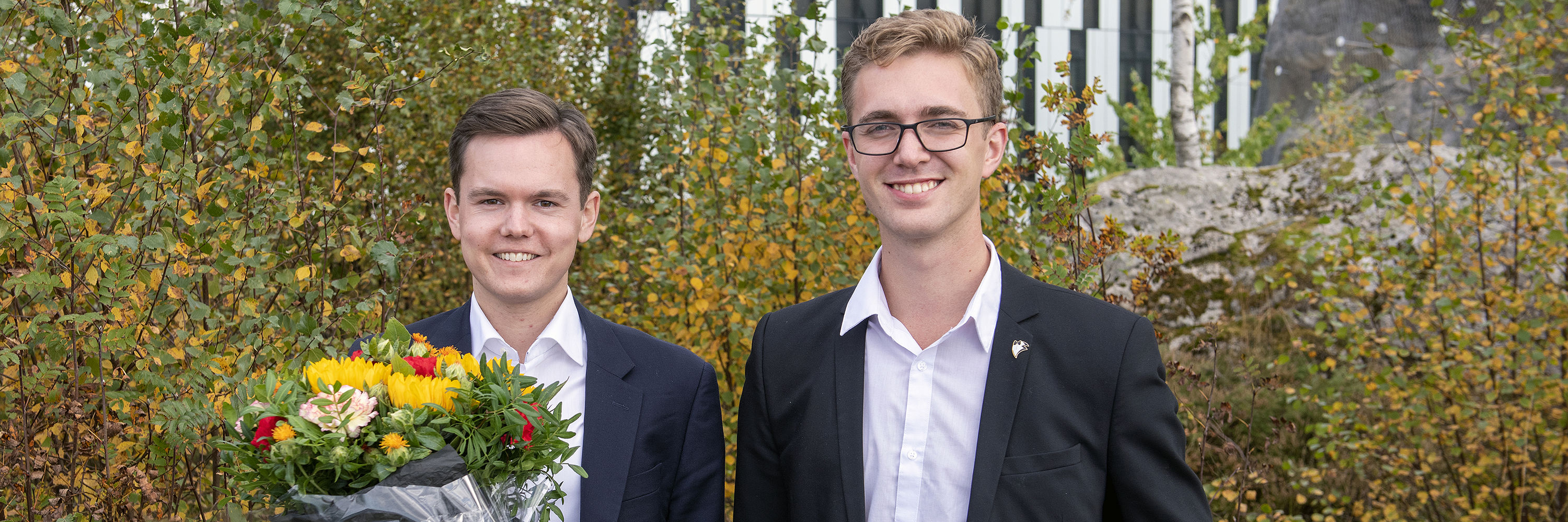 Masterstudentane Aleksander Erstad og Hans Kristian Engmark
