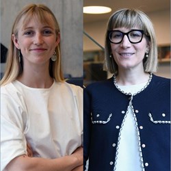 Både stipendiat Eppie Van Egeraat  ved Institutt for samfunnsøkonomi og Elisa Casi-Eberhard, postdoktor ved Institutt for foretaksøkonomi, har mottatt støtte fra ENGAGE.EU-alliansen. Foto: Sigrid Folkestad