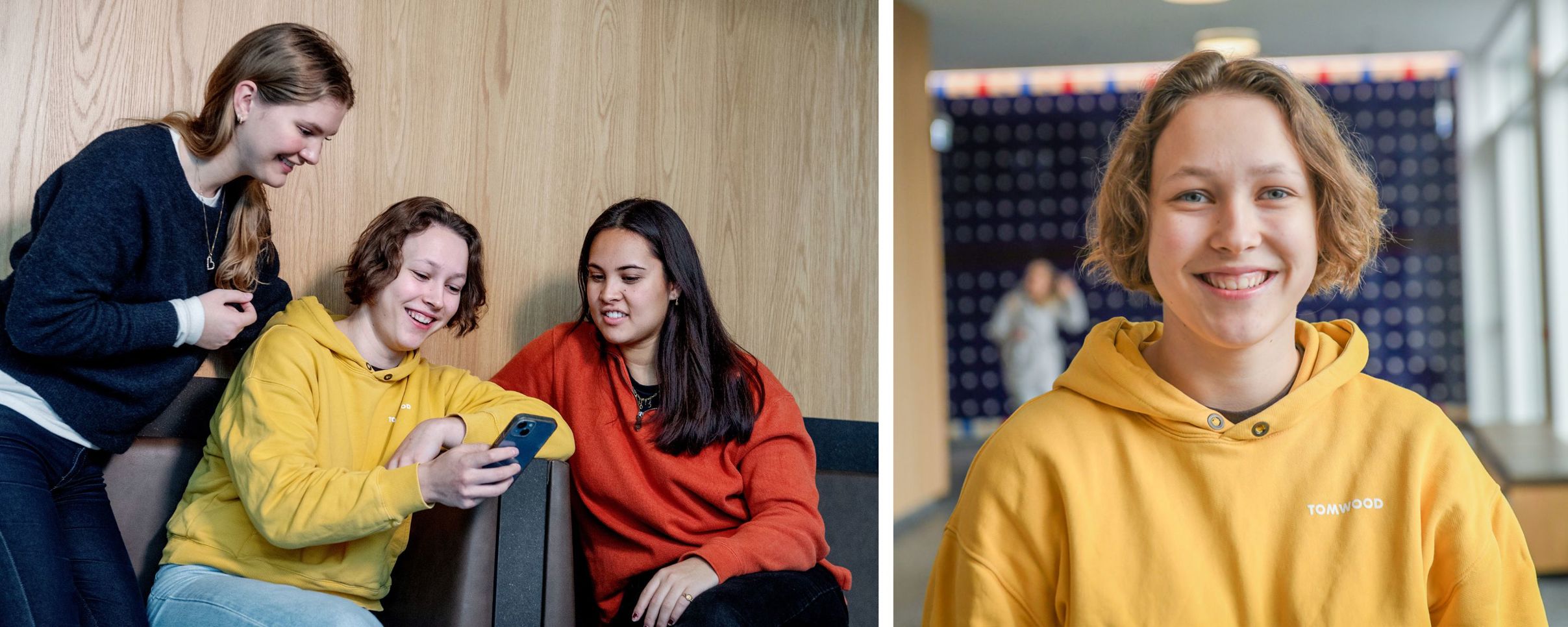 F.v. Karoline Lysaker (19) fra Bergen, Hermine Øye-Forbregd (20) fra Drammen og Cinta Lilis Jacobsen (21) fra Hønefoss. 